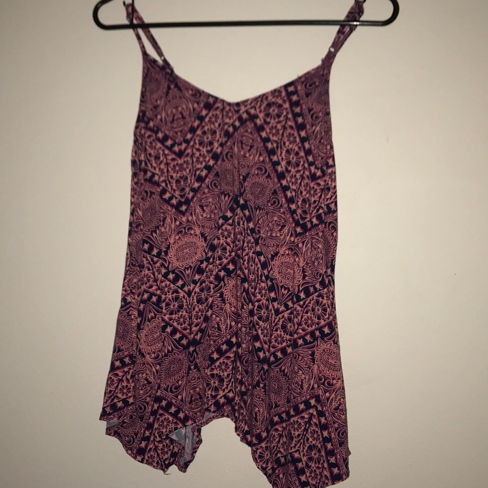 Pink and Blue v-neck Tank Top